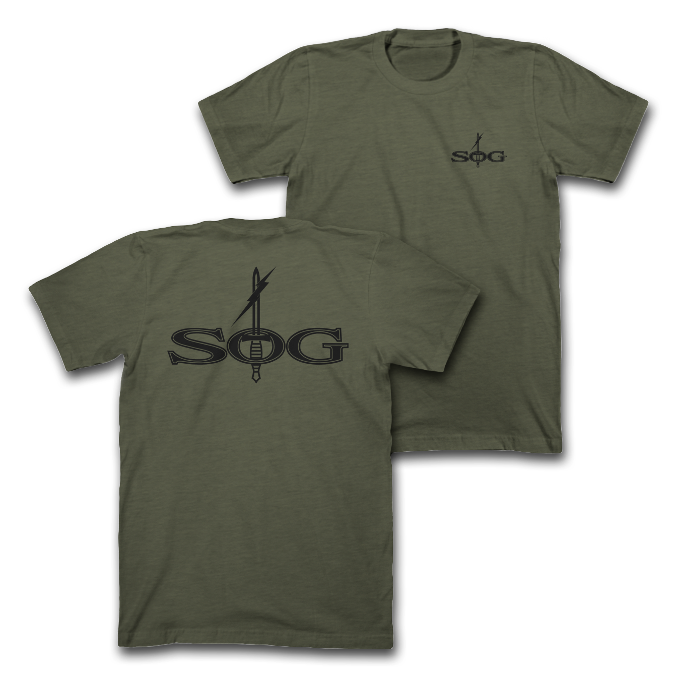 SOG Team T-Shirt - Mil Green and Black